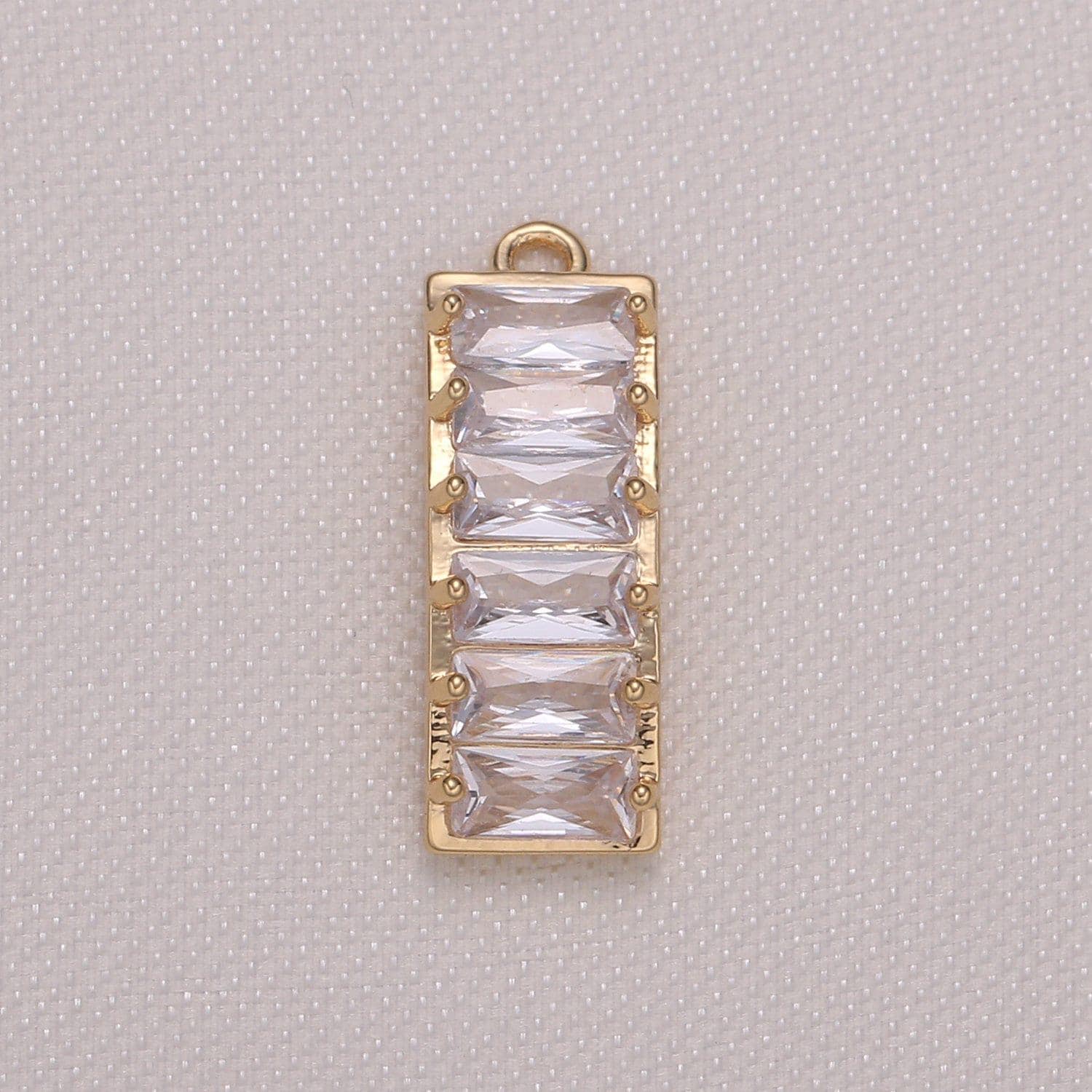 Dainty baguette rectangle charm mini gold geometric pendant for necklace bracelet earring component -930