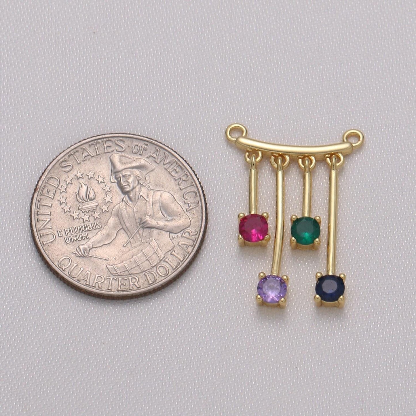 Mini dangle connector cz gold wind chimes charm link small minimalist jewelry making supplies for bracelet earring necklace -860
