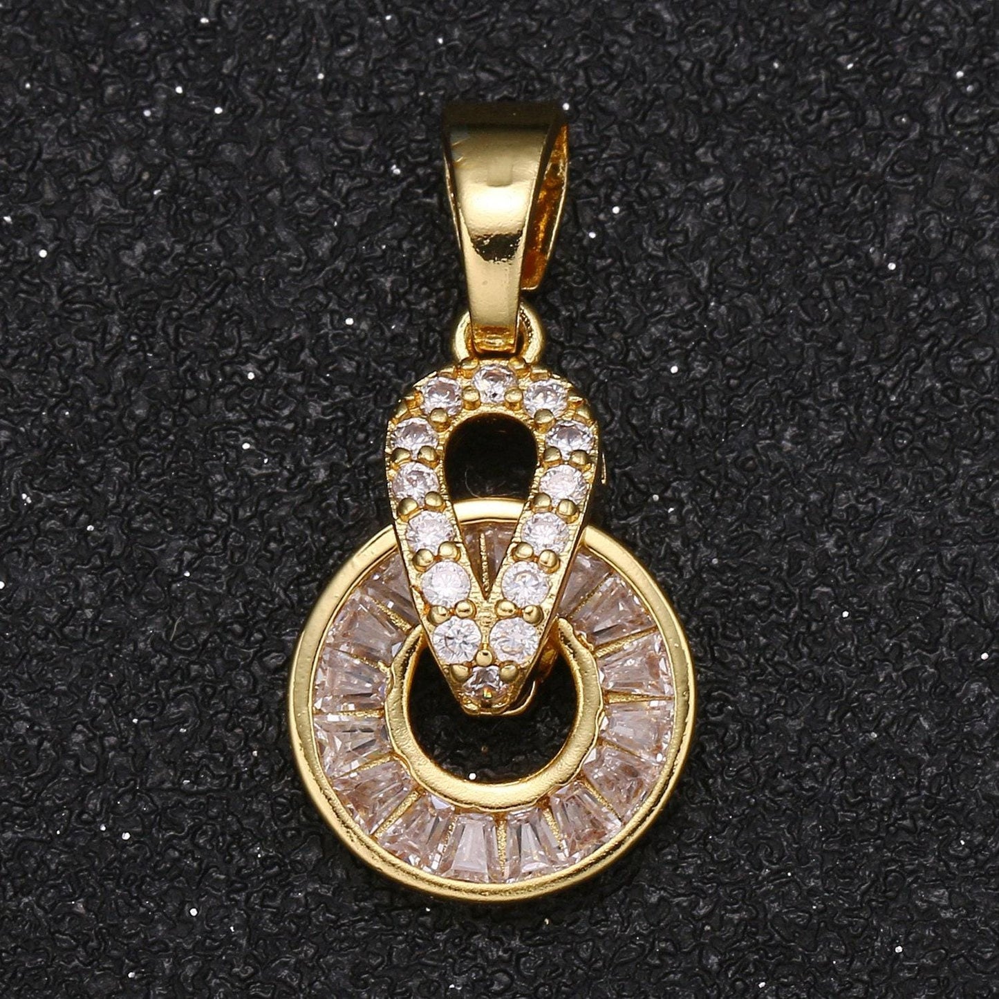 1pc gold micro pave cz wheel of fortune charm,love micro pave cz pendant, charm pendant, baguette jewelry, -703