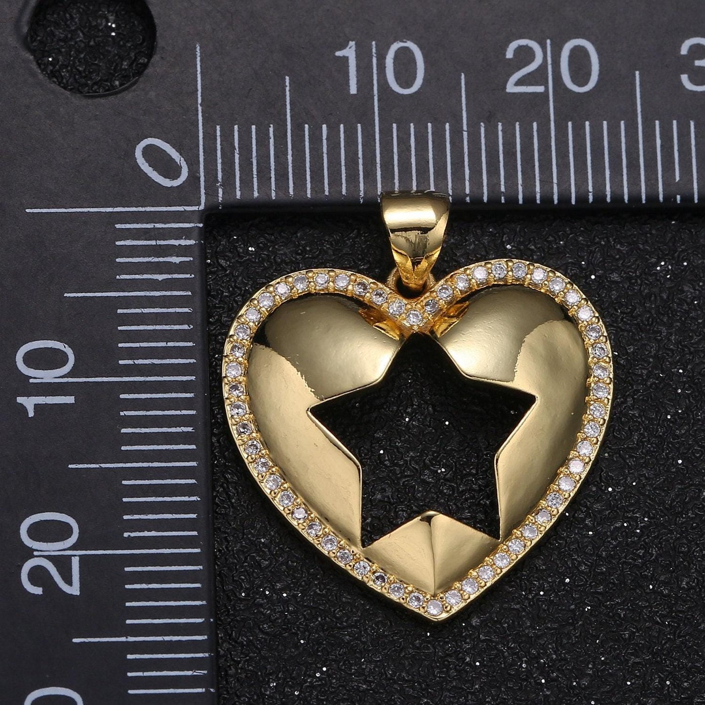 Cubic heart pendant twinkle shining star pendants gold plated for statement necklace -36