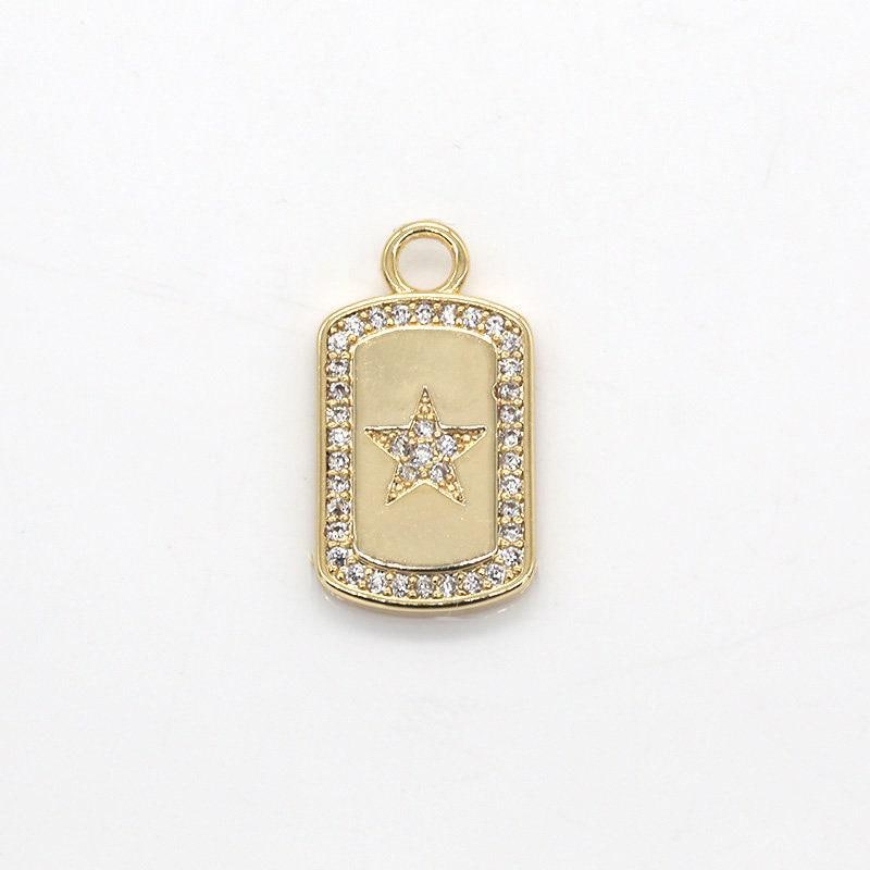 Gold star charm military tag medallion pendant jewelry bracelet earring necklace -291