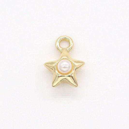 Mini gold plated star charm, dainty star pendant, mini twinkle little star charm, bracelet earring charm -178