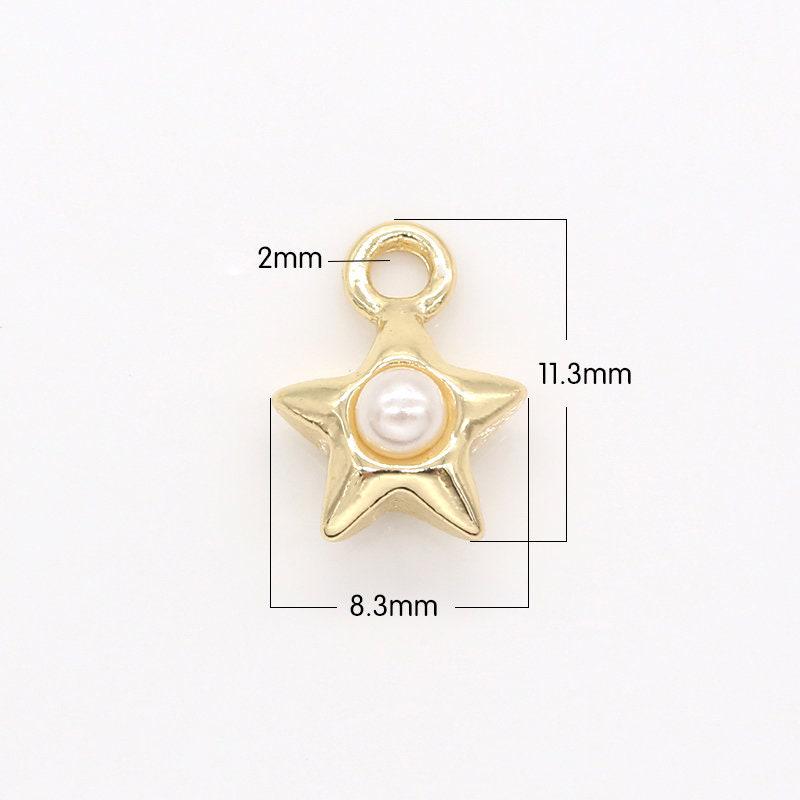 Mini gold plated star charm, dainty star pendant, mini twinkle little star charm, bracelet earring charm -178