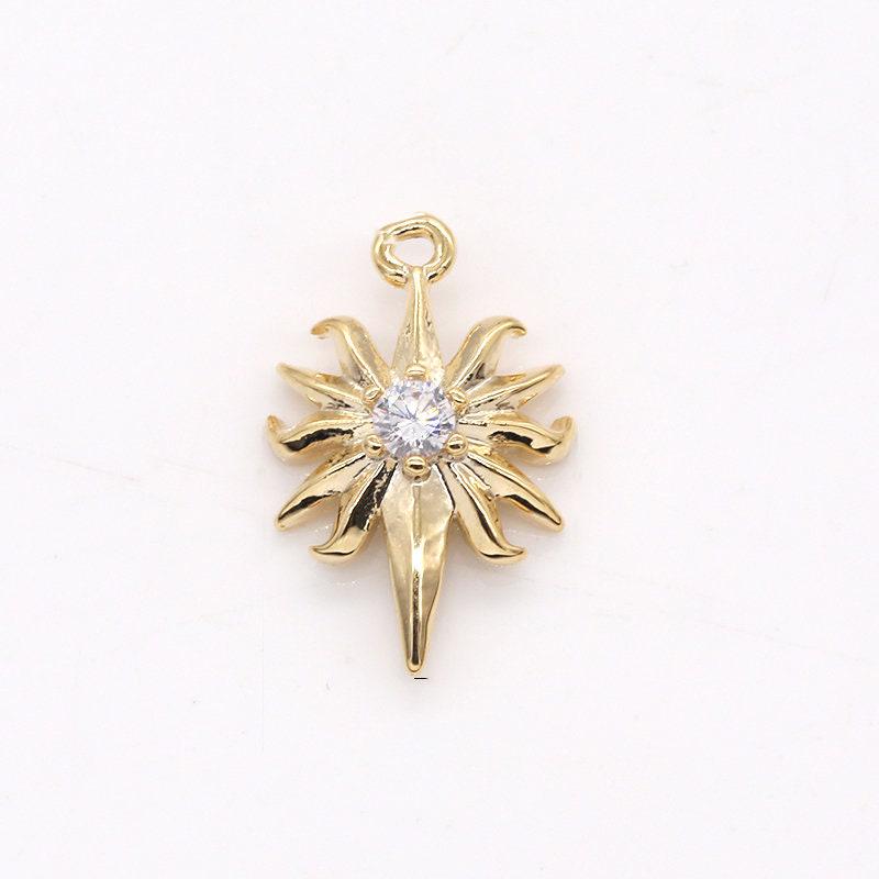 Mini star pendant , rustic north star fire charm add on charm mix charm for bracelet necklace earring supply -163