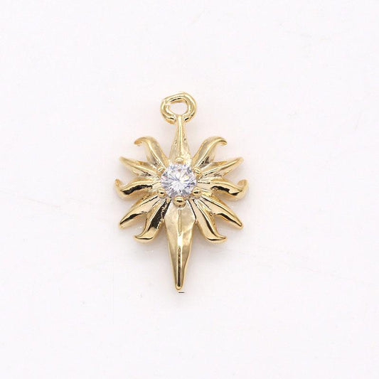Mini star pendant , rustic north star fire charm add on charm mix charm for bracelet necklace earring supply -163