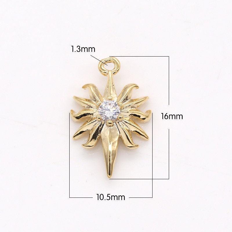 Mini star pendant , rustic north star fire charm add on charm mix charm for bracelet necklace earring supply -163