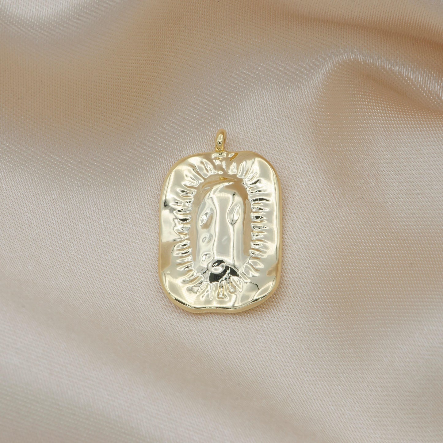 Sun pendant gold rustic charm rectangle celestial charm for jewelry making -154