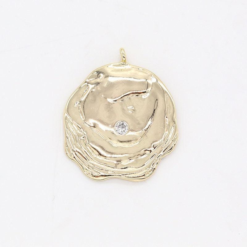 Dainty rustic charm pendant for necklace gold add on cz charm necklace earring bracelet,bulk charms for jewelry making -147