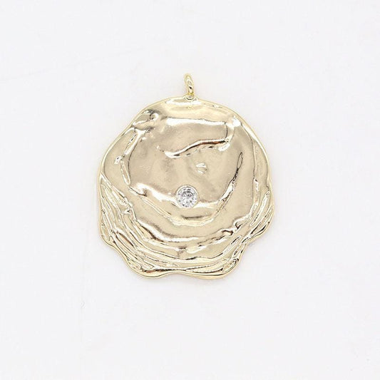 Dainty rustic charm pendant for necklace gold add on cz charm necklace earring bracelet,bulk charms for jewelry making -147