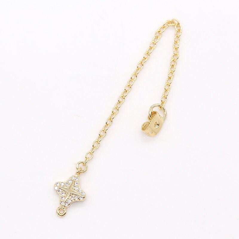 1 pair cubic north star drop ear back 70mm long 1mm thick earring back stopper for earring making components jewelry findings wholesale -838