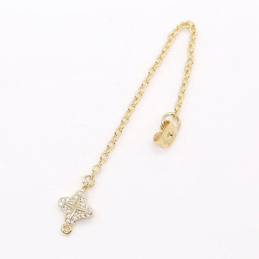 1 pair cubic north star drop ear back 70mm long 1mm thick earring back stopper for earring making components jewelry findings wholesale -838