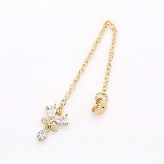 1 pair cubic cross drop ear back 70mm long 1mm thick earring back stopper for earring making components diy jewelry findings wholesale, 829