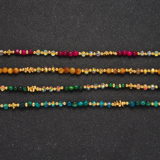 Multifaceted gemstone 14k gold filled beaded necklace | wa-2651 - wa-2654