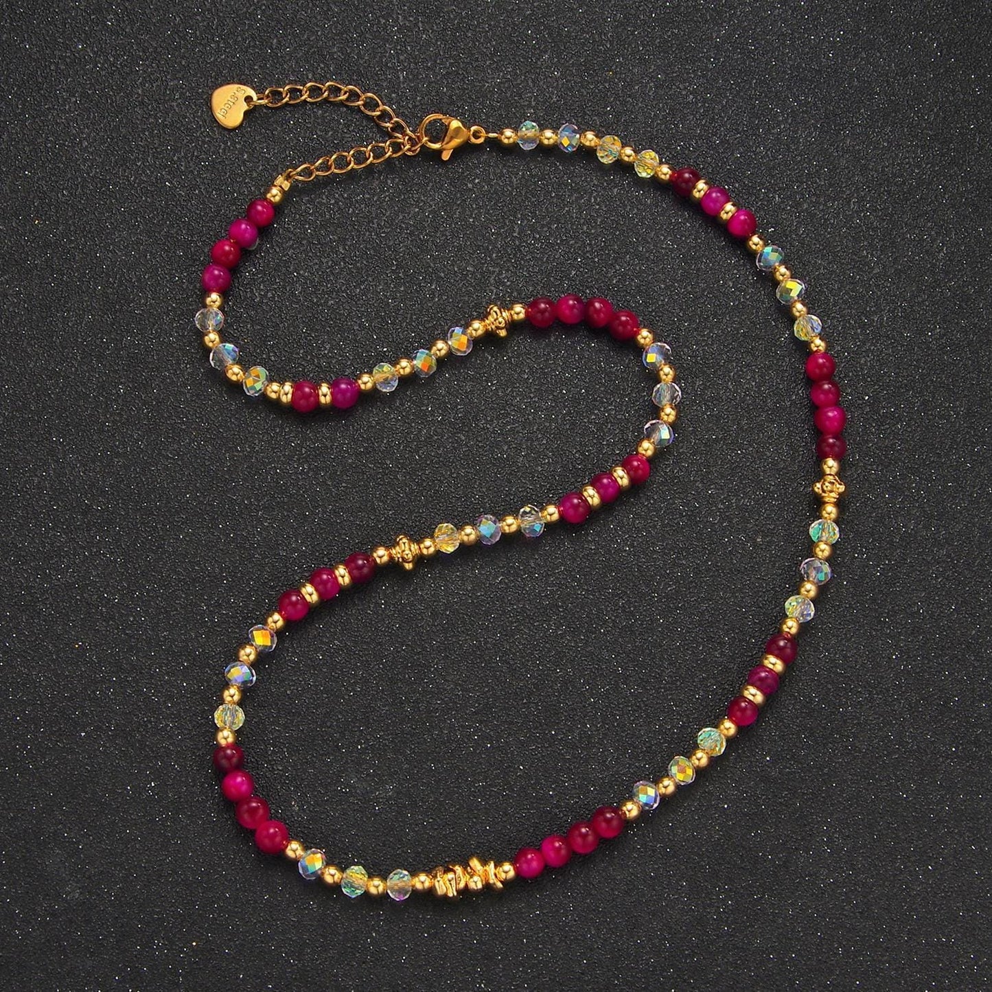 Multifaceted gemstone 14k gold filled beaded necklace | wa-2651 - wa-2654