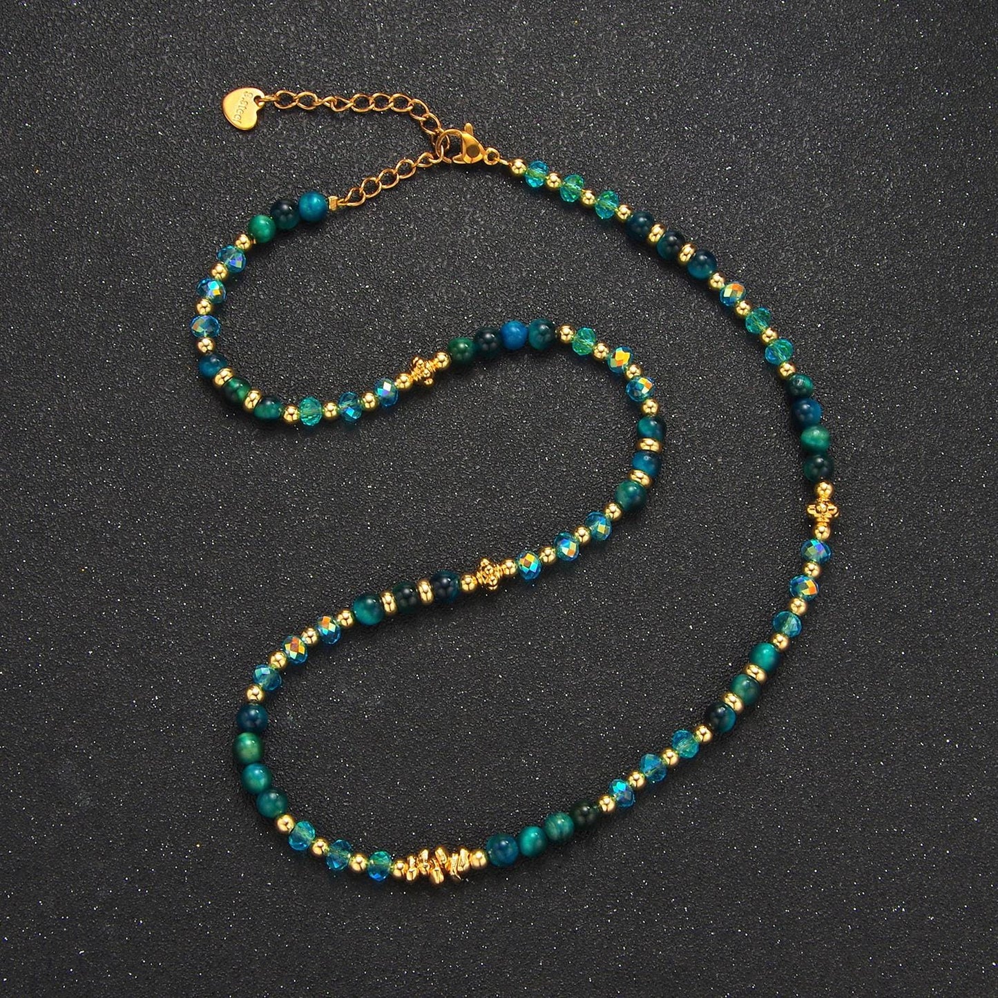 Multifaceted gemstone 14k gold filled beaded necklace | wa-2651 - wa-2654