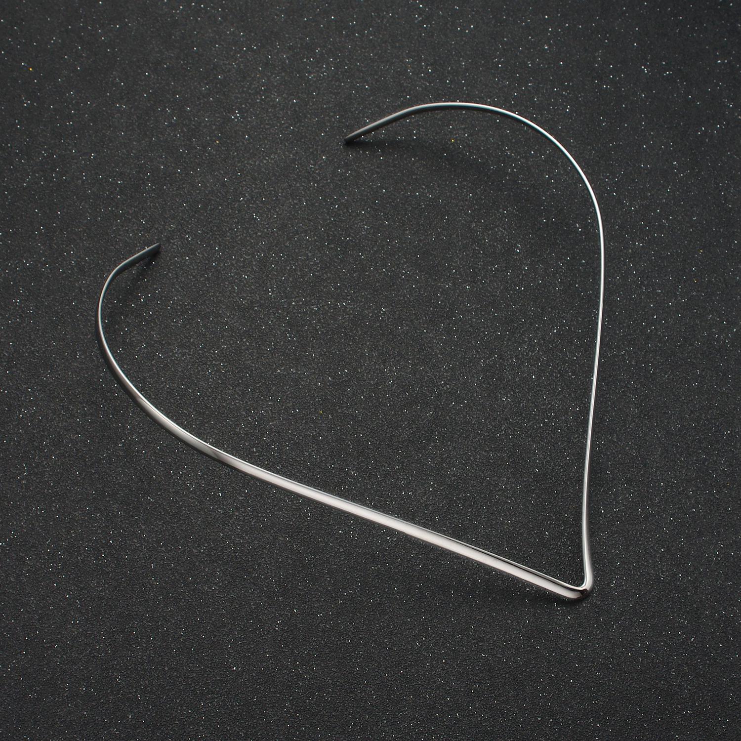 Curved point chevron stainless steel choker necklace in gold & silver collar necklace | wa-2618 wa-2619