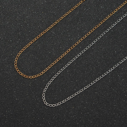 18 inch curb chain stainless steel necklace in gold & silver | wa-2606 wa-2607