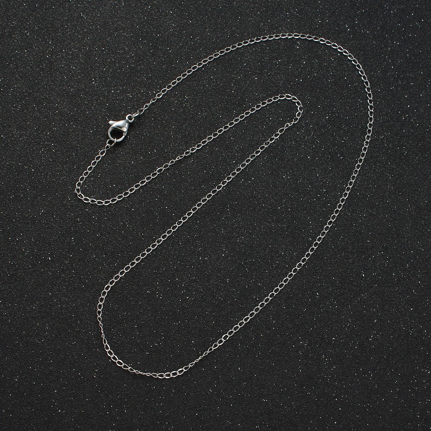 18 inch curb chain stainless steel necklace in gold & silver | wa-2606 wa-2607