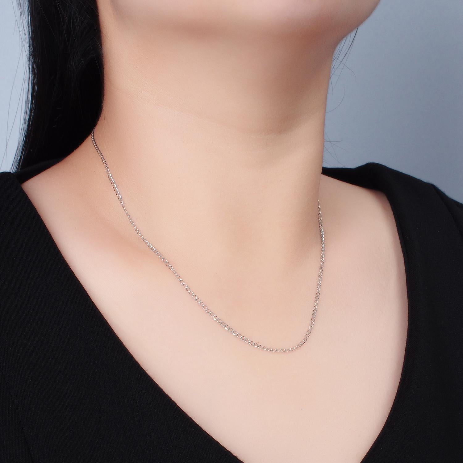 18 inch curb chain stainless steel necklace in gold & silver | wa-2606 wa-2607