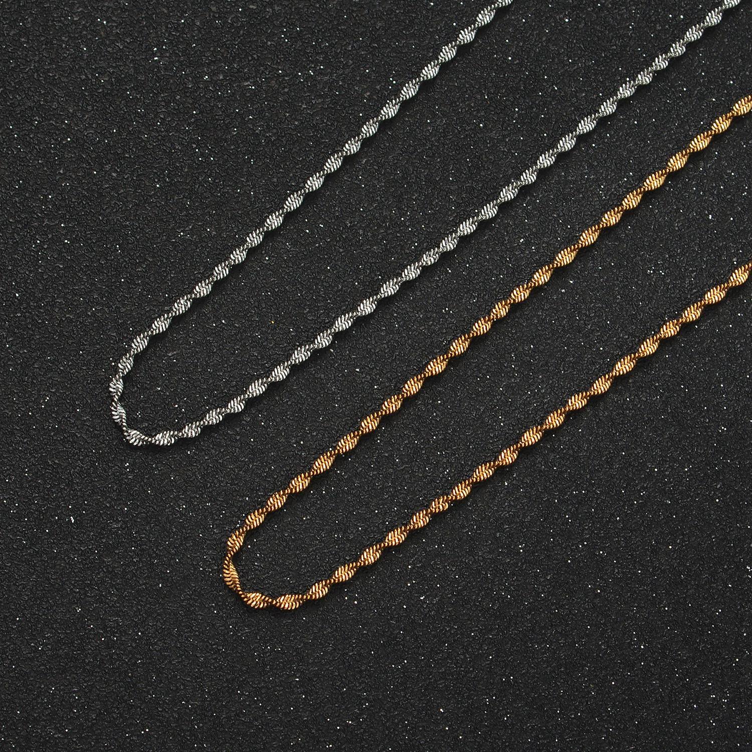 18 inch singapore chain stainless steel necklace in gold & silver | wa-2600 wa-2601