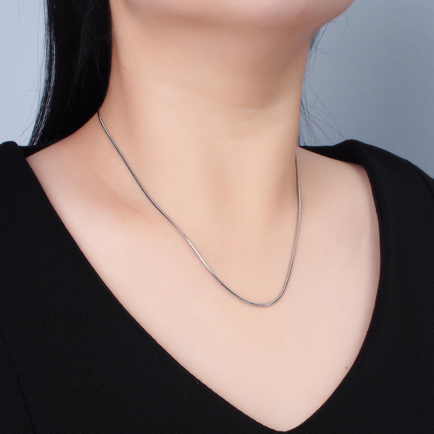 18 inch snake chain stainless steel necklace in gold & silver | wa-2596 wa-2597