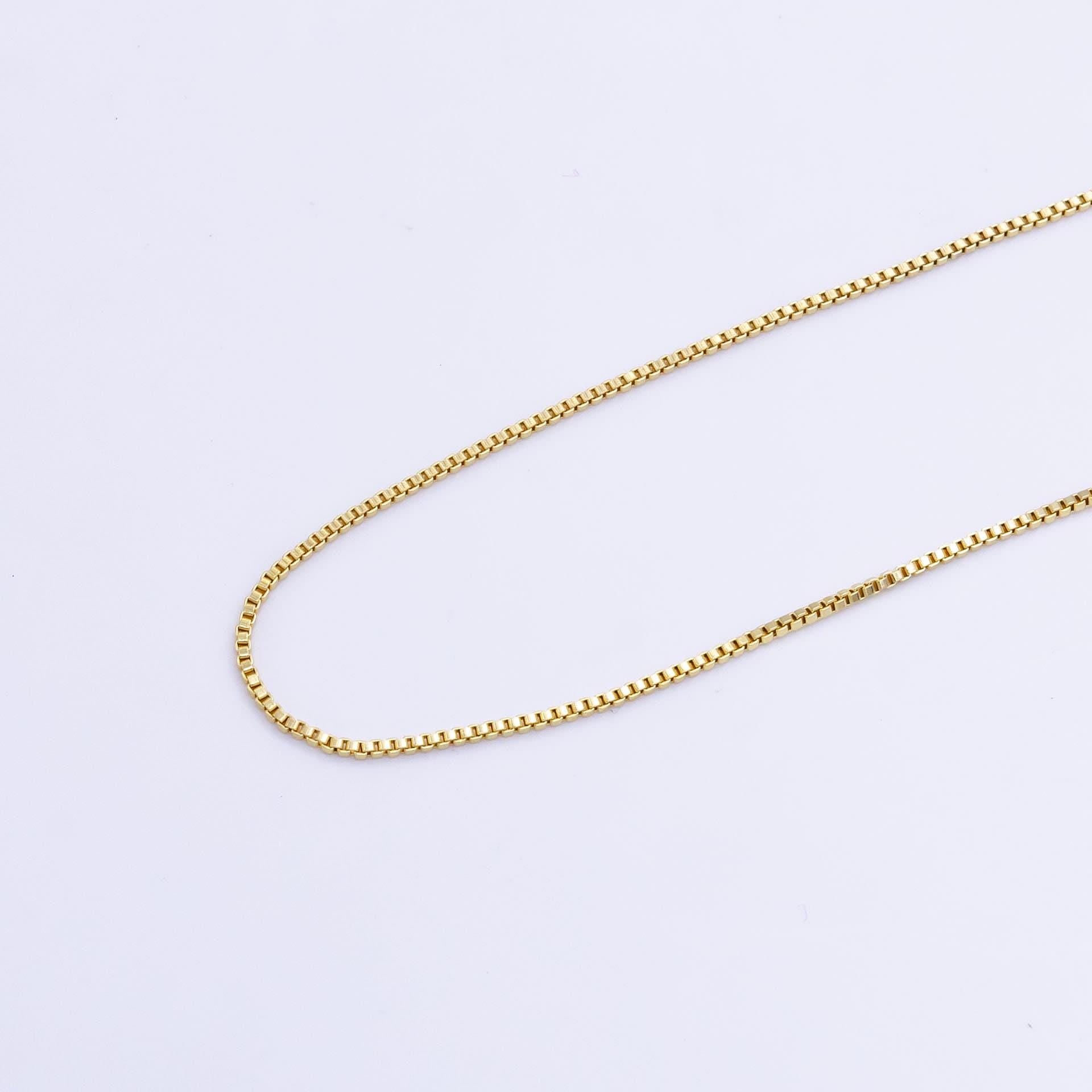 Dainty 14k gold filled box chain necklace delicate 18 inch layering chain necklace for minimalist jewelry inspired wa2513