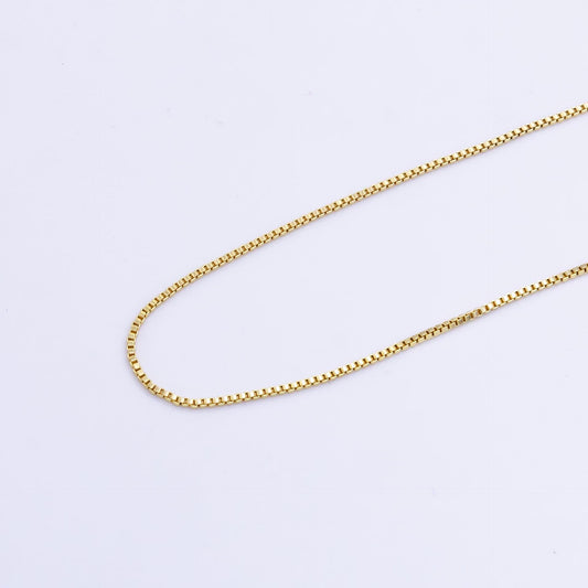 Dainty 14k gold filled box chain necklace delicate 18 inch layering chain necklace for minimalist jewelry inspired wa2513