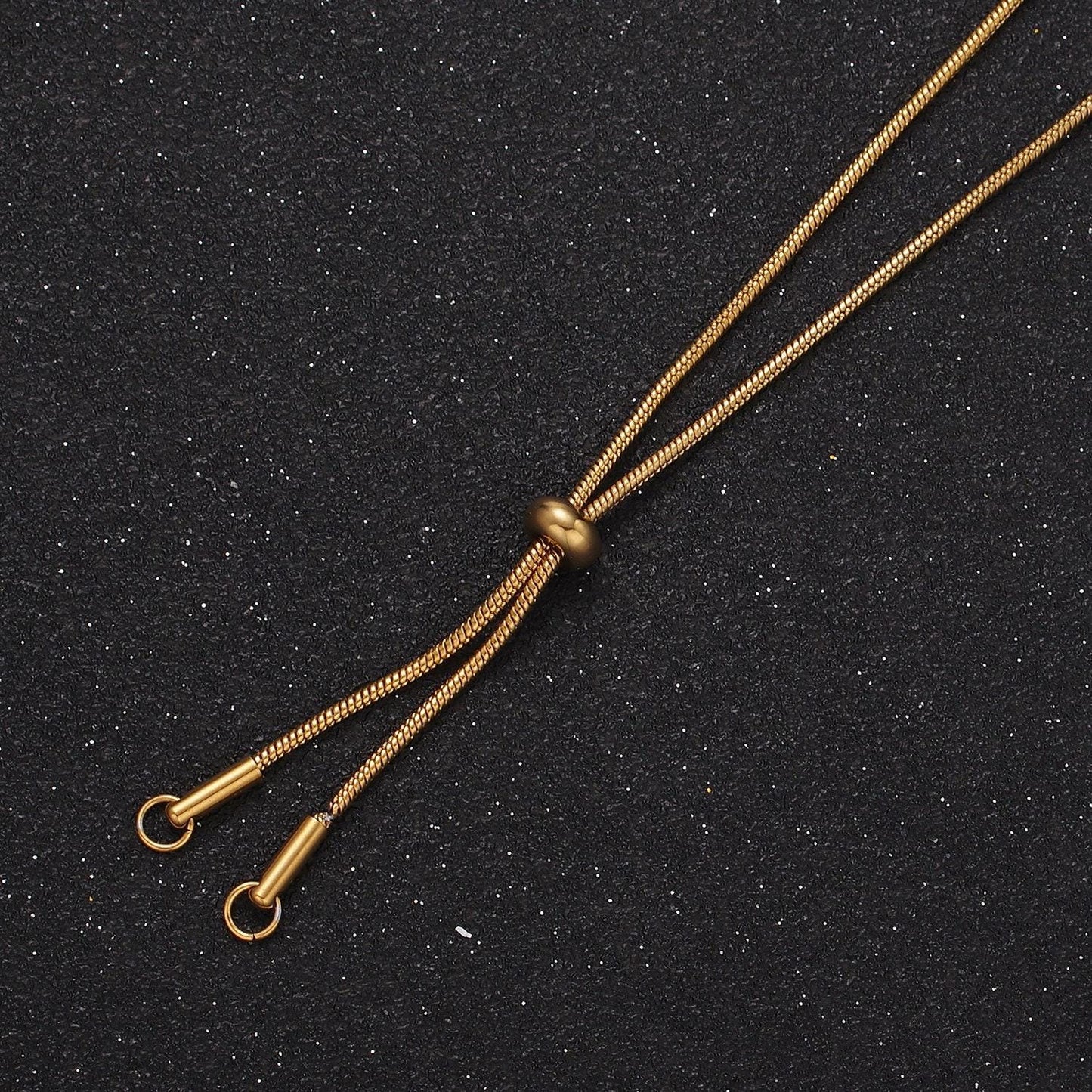 Stainless steel gold snake lariat necklace adjustable slider herringbone chain women's necklace lariat charm jewelry gift for women wa2488