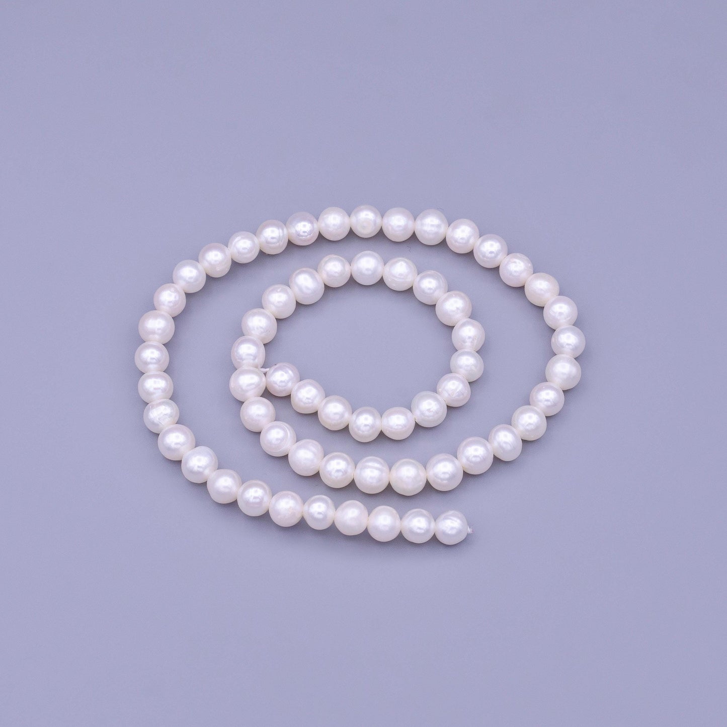 6.5mm aaa small near round pearl beads, white freshwater pearl beads, loose, pearl strand seed pearl, natural, luster pearl jewelry wa-1667