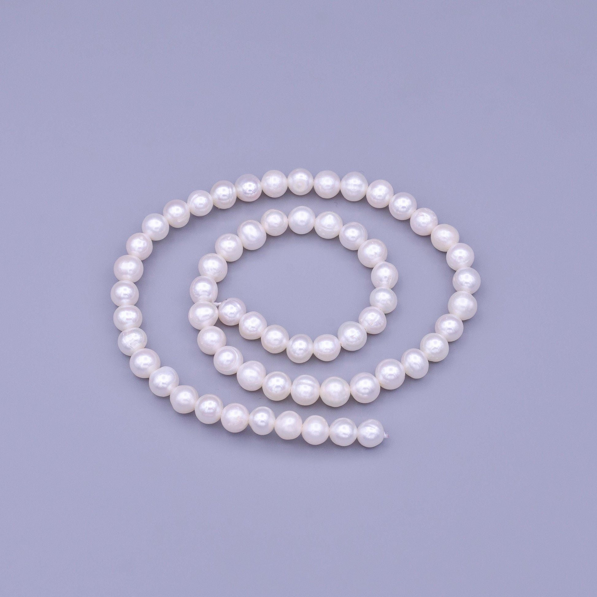 6.5mm aaa small near round pearl beads, white freshwater pearl beads, loose, pearl strand seed pearl, natural, luster pearl jewelry wa-1667