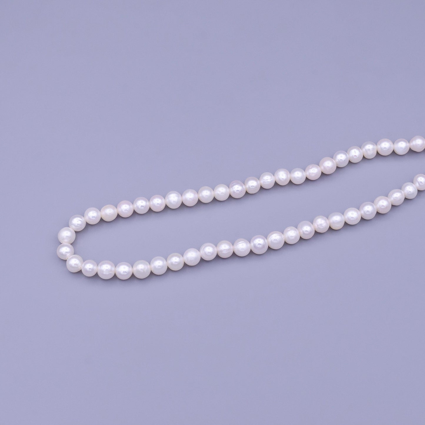 6.5mm aaa small near round pearl beads, white freshwater pearl beads, loose, pearl strand seed pearl, natural, luster pearl jewelry wa-1667