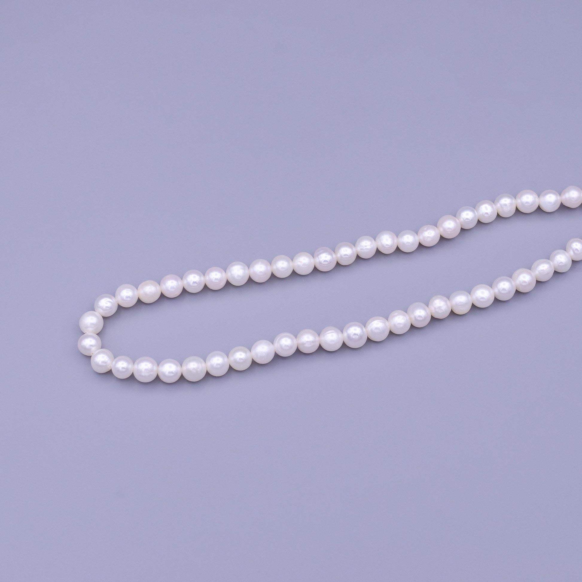 6.5mm aaa small near round pearl beads, white freshwater pearl beads, loose, pearl strand seed pearl, natural, luster pearl jewelry wa-1667