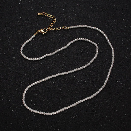 Dainty shell pearl necklace 24k gold filled necklace pearl beads minimalist jewelry for wedding bridal mother day gift for her wa1559
