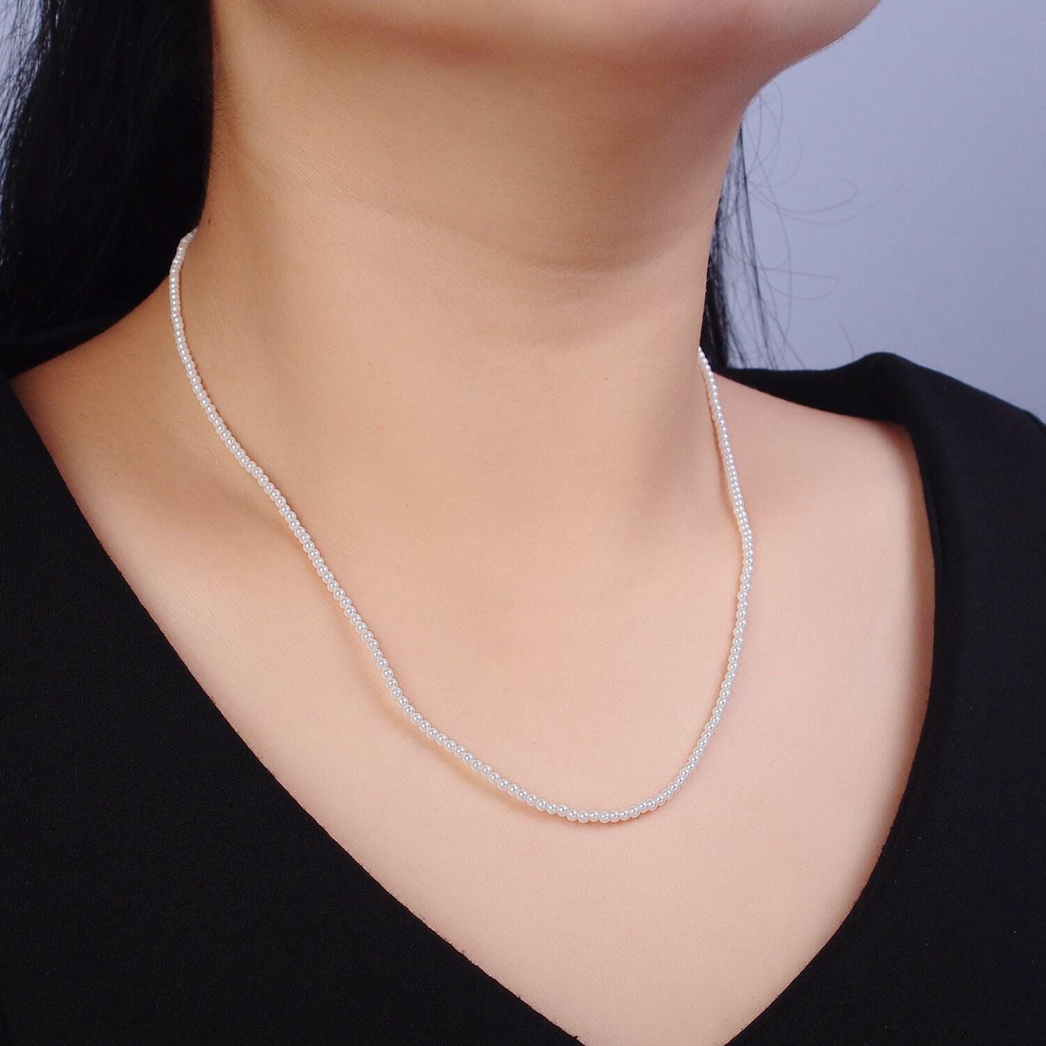 Dainty shell pearl necklace 24k gold filled necklace pearl beads minimalist jewelry for wedding bridal mother day gift for her wa1559