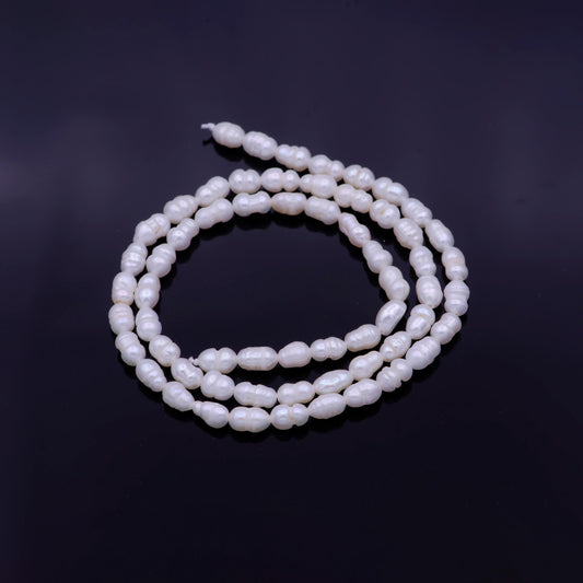 4mm small freshwater pearl beads seed pearls natural white freshwater small rice pearl beads wholesale per strand