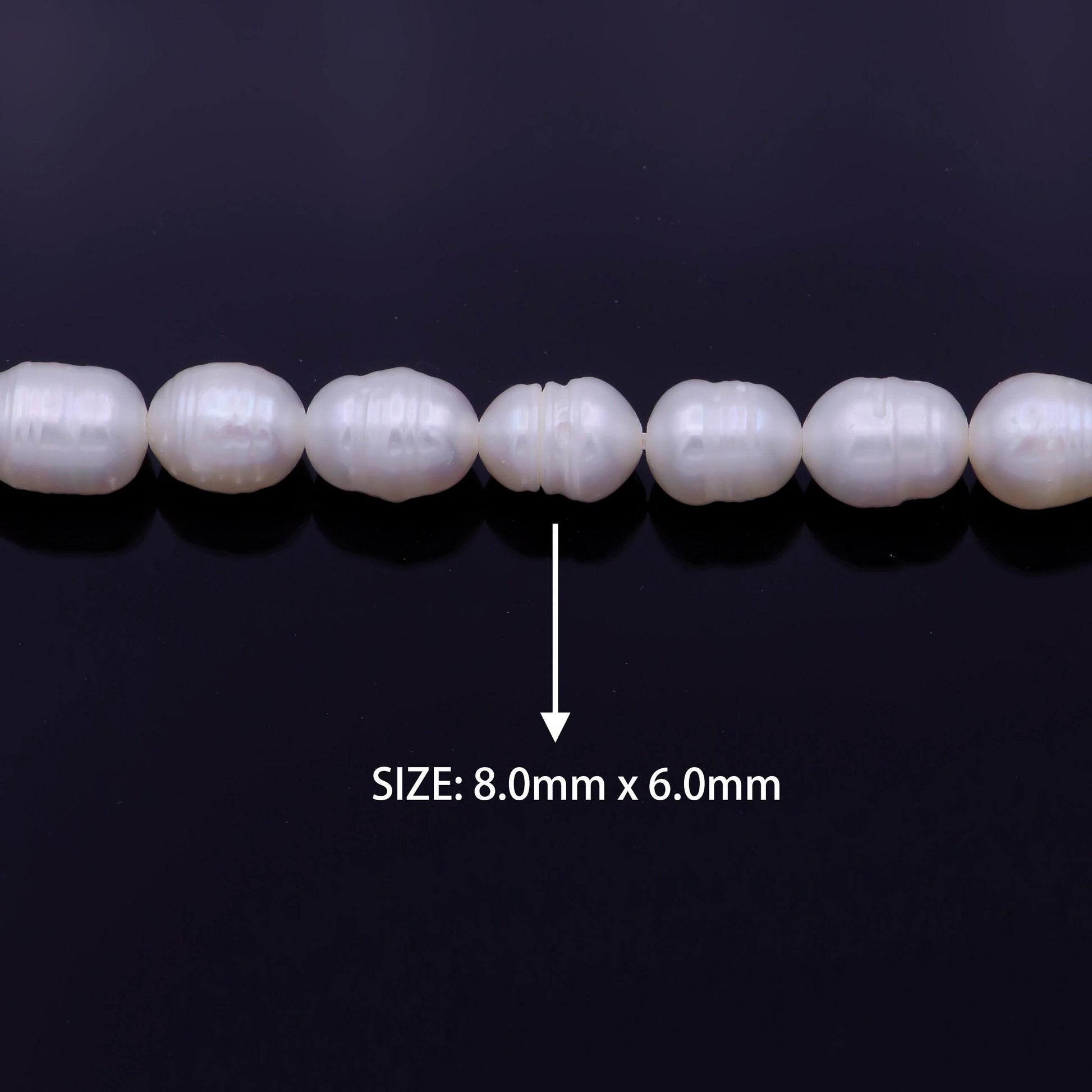 1 strand - aaa natural fresh water pearl beads white oval rice shape beads 6mm wholesale pearl beads strand wa-1330