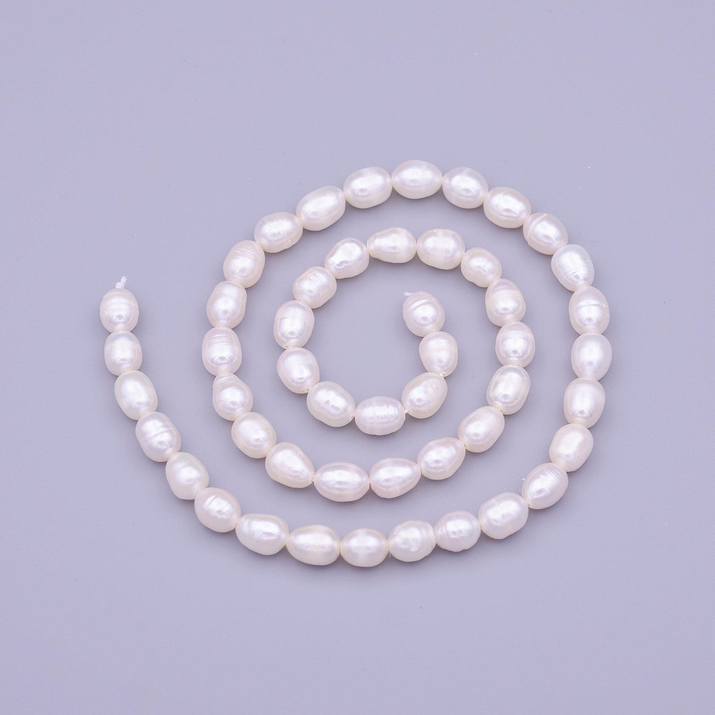 5.5mm oval rice freshwater pearl full strand 51 pc rice seeds genuine pearl beads for designer diy pearlcore