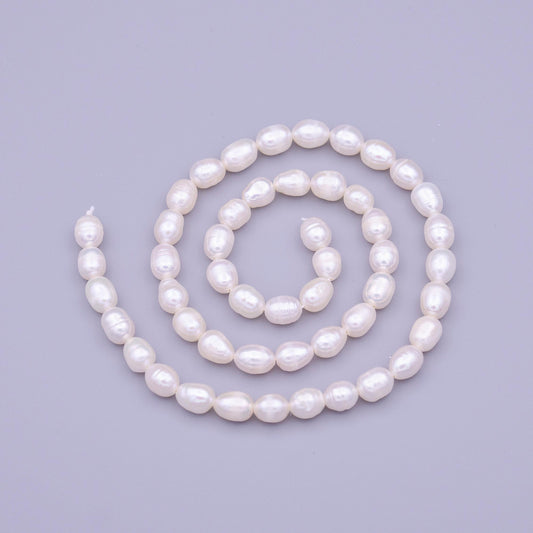 5.5mm oval rice freshwater pearl full strand 51 pc rice seeds genuine pearl beads for designer diy pearlcore