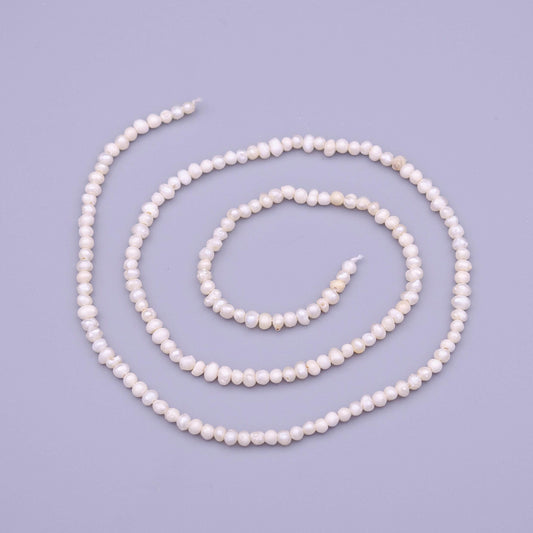 2.5mm seed luster white potato round off freshwater pearl 15" full strand 175 pc cute seed pearl beads pearlcore inspired