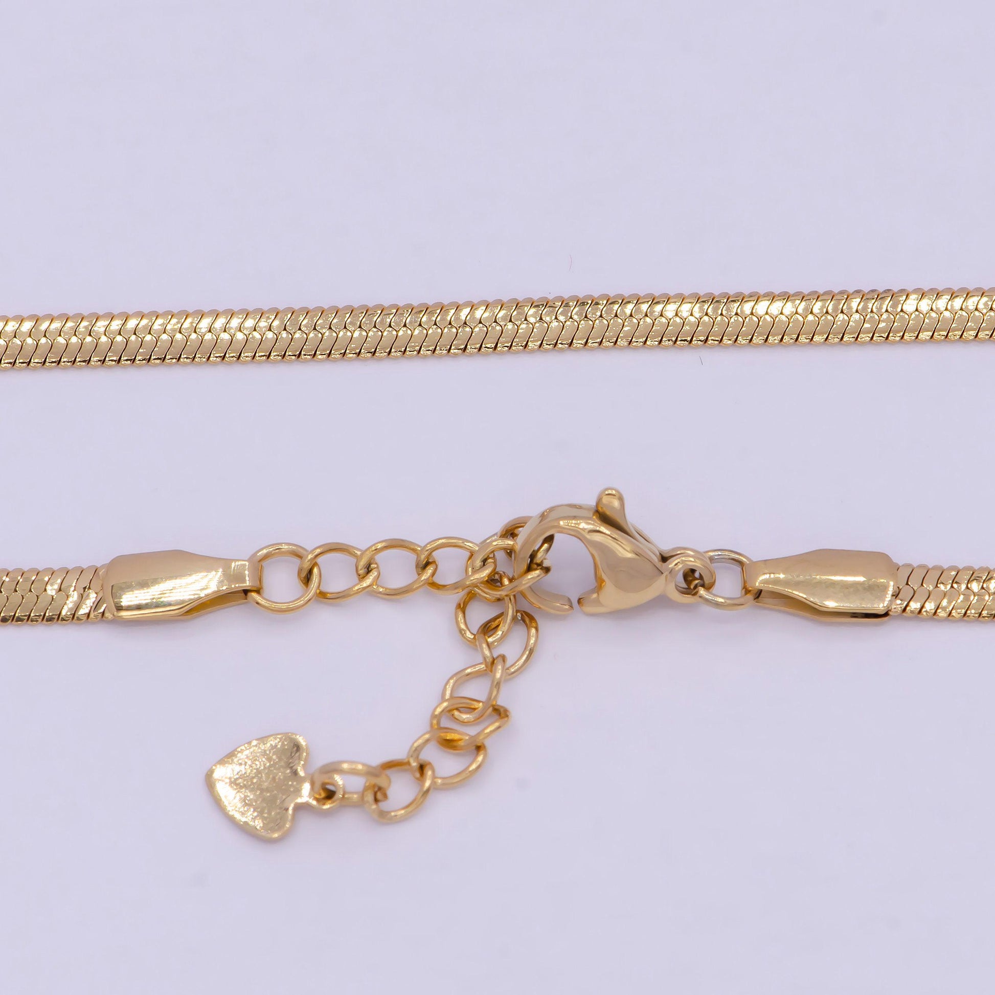 3.0mm gold herringbone necklace, 24k gold filled 16.0" or 18.0" + 2.0 extender delicate gold snake necklace | wa-933, wa-931