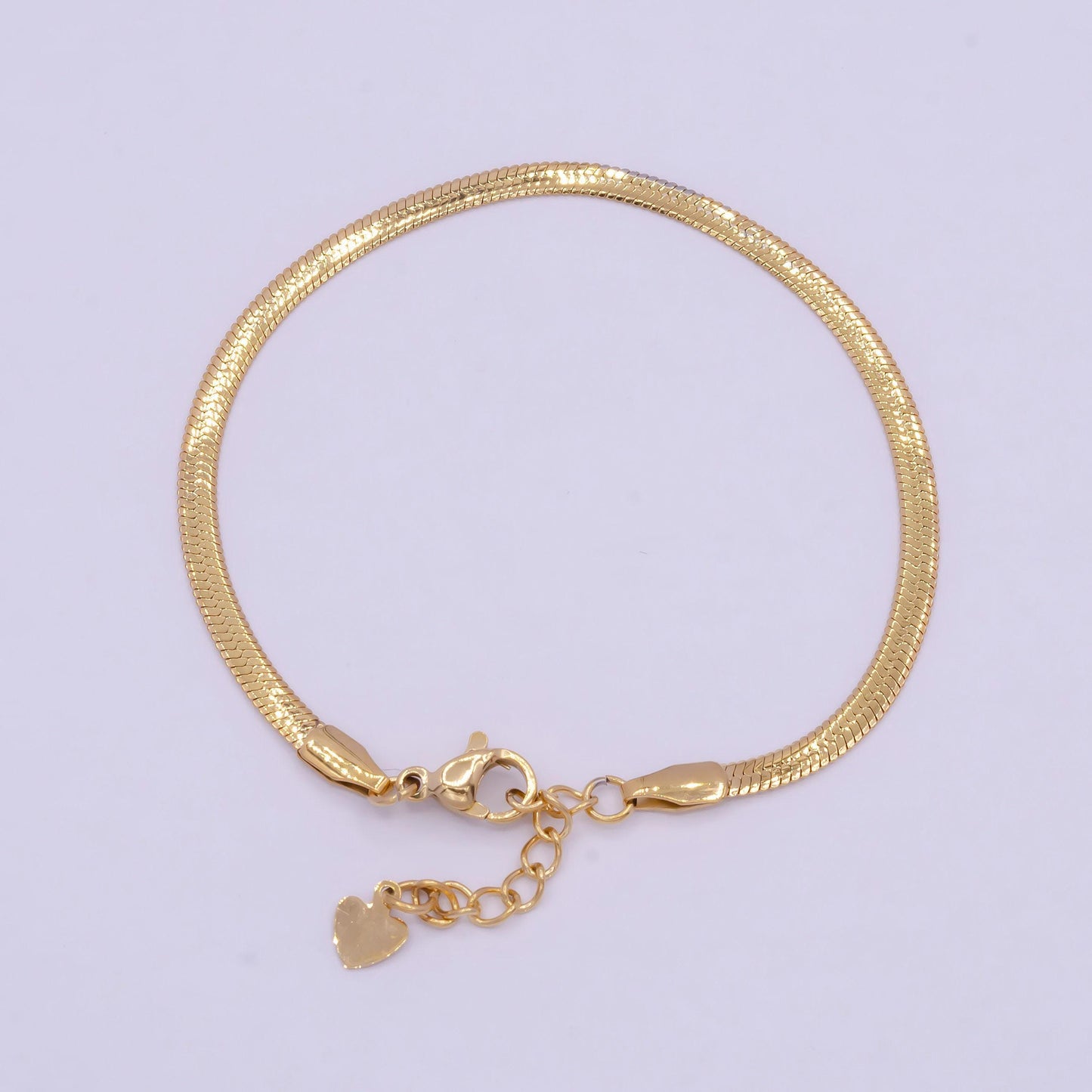 3.0mm, 4.0mm, 5.0mm gold herringbone chain bracelets, 24k gold filled 6.5" + 1.0" extender stack bracelets | wa-925, wa-924, w-926