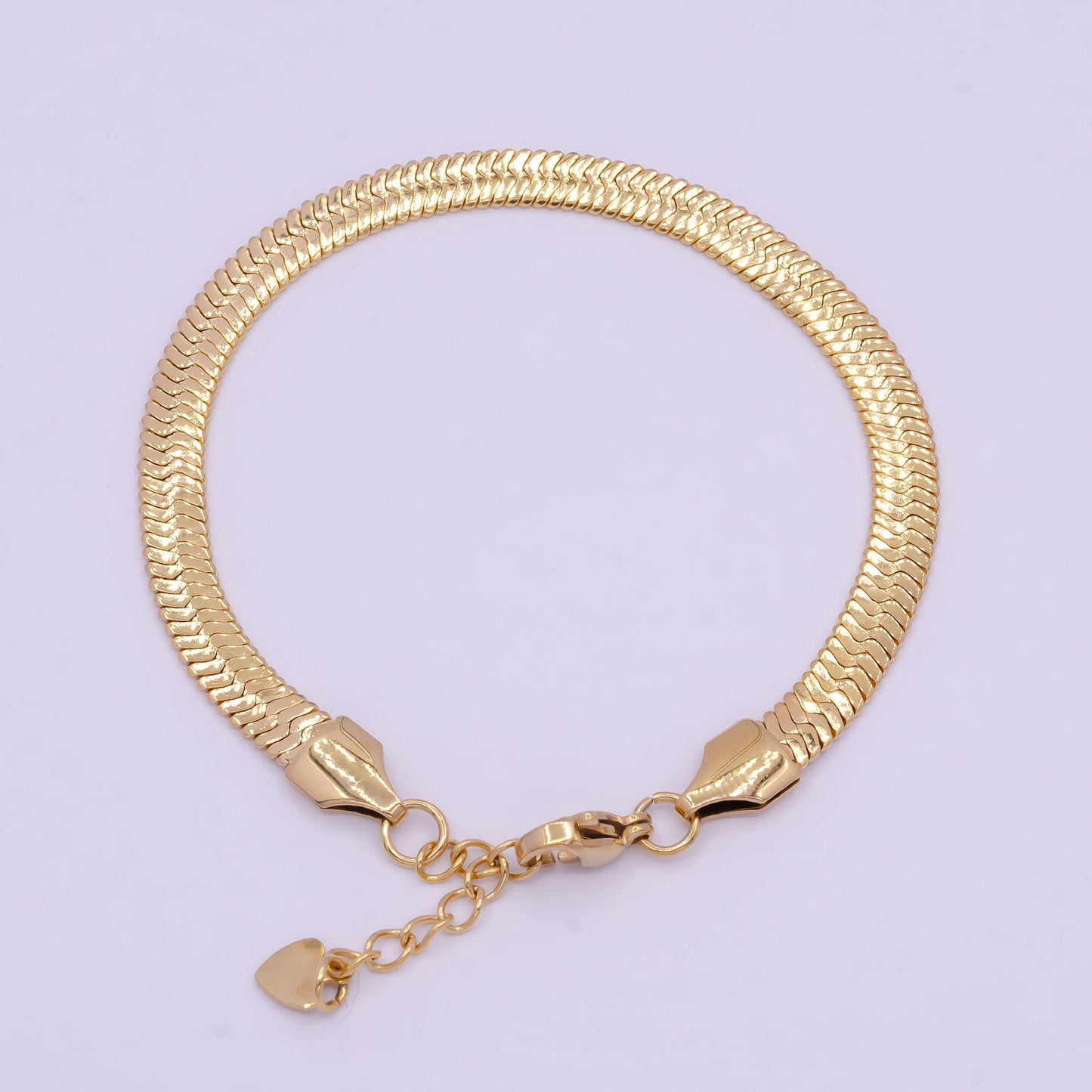 3.0mm, 4.0mm, 5.0mm gold herringbone chain bracelets, 24k gold filled 6.5" + 1.0" extender stack bracelets | wa-925, wa-924, w-926