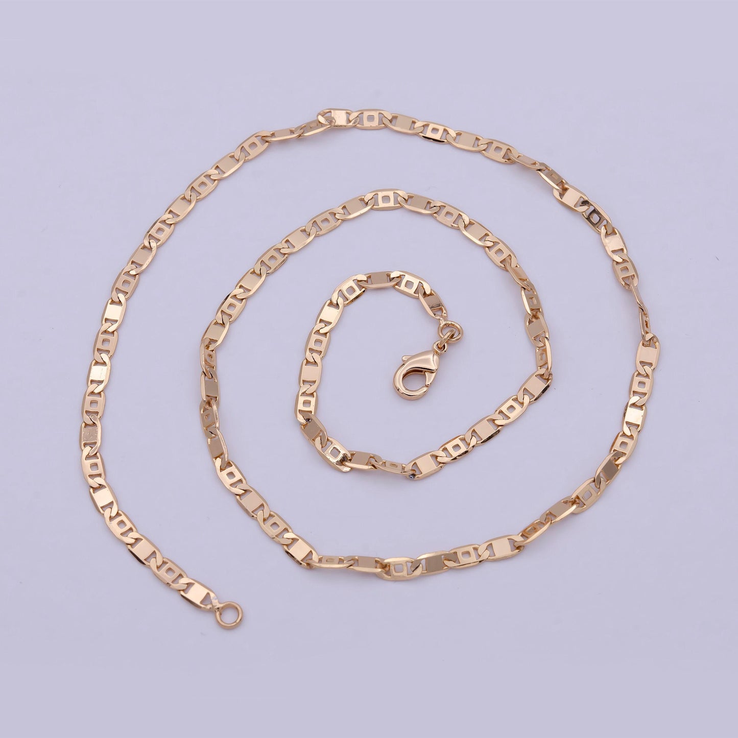Rose gold mariner link chain necklace, rose gold filled mariner necklace, anchor link chain necklace 17.5 inch wa-804