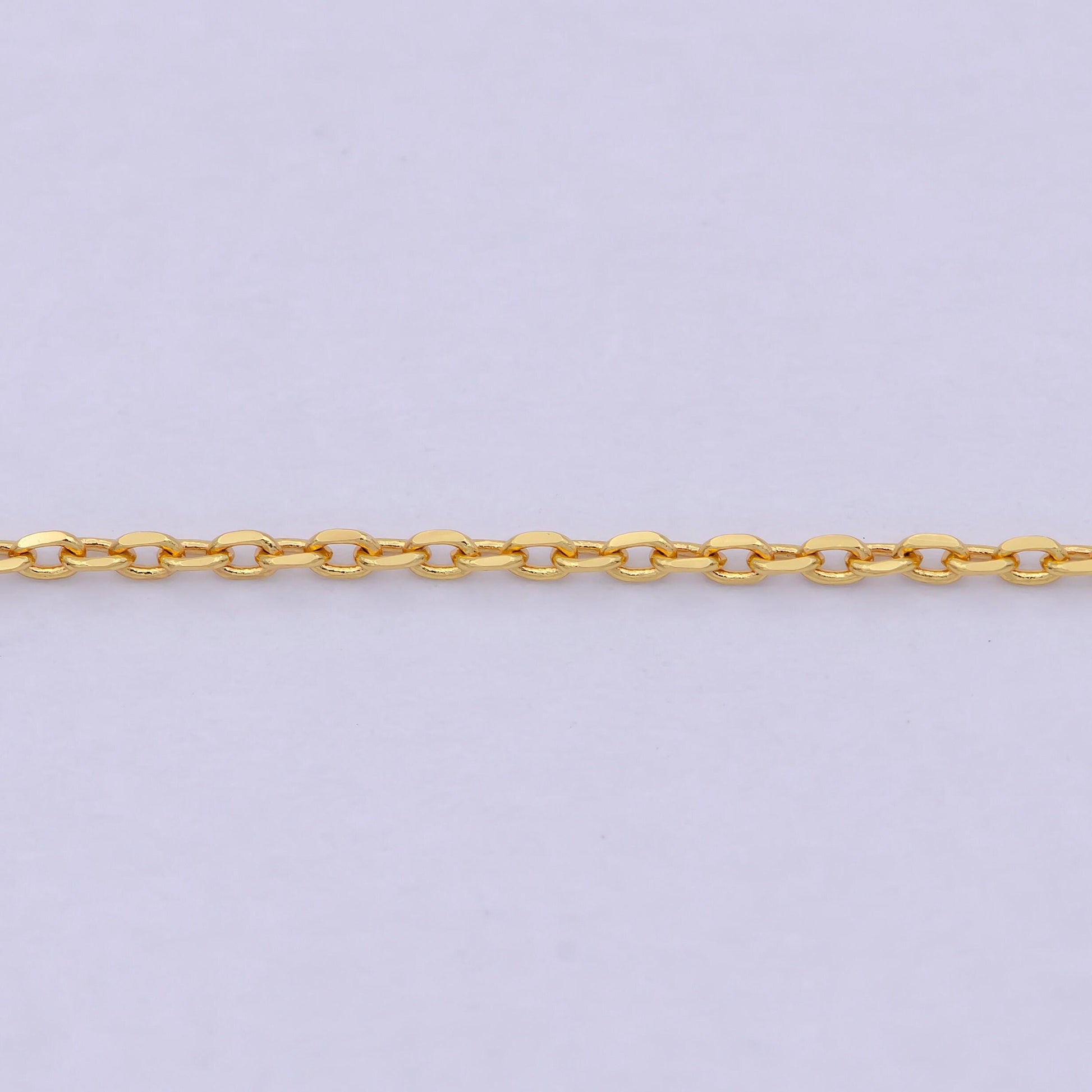Dainty cable chain | 24k gold filled cable woman necklace 17.5 inch wa-797