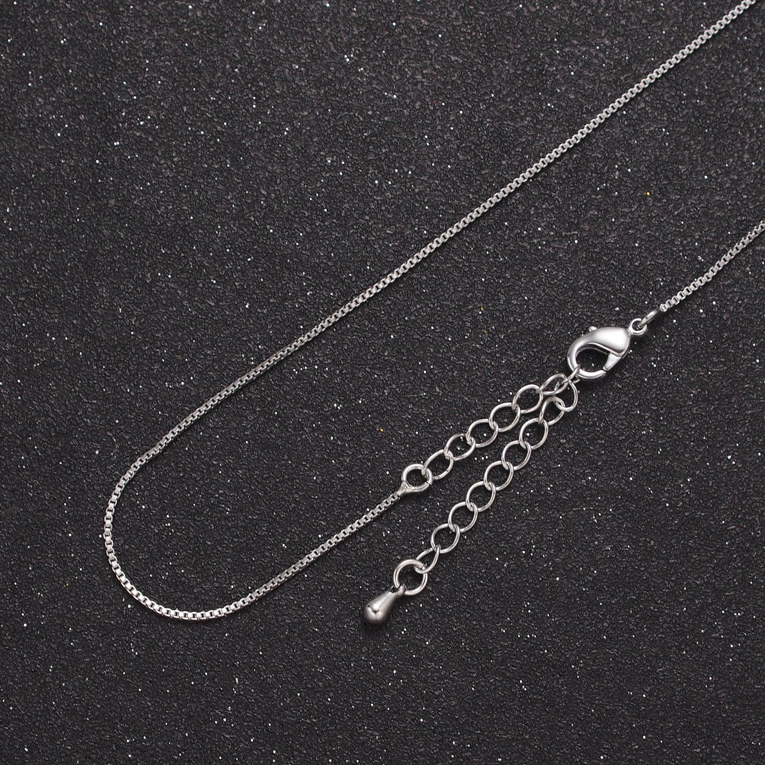 Wholesale 24k gf fine box gold chain necklace simple gold filled necklace thin plain women's necklace 15.5" + 2" extender women chain wa-726