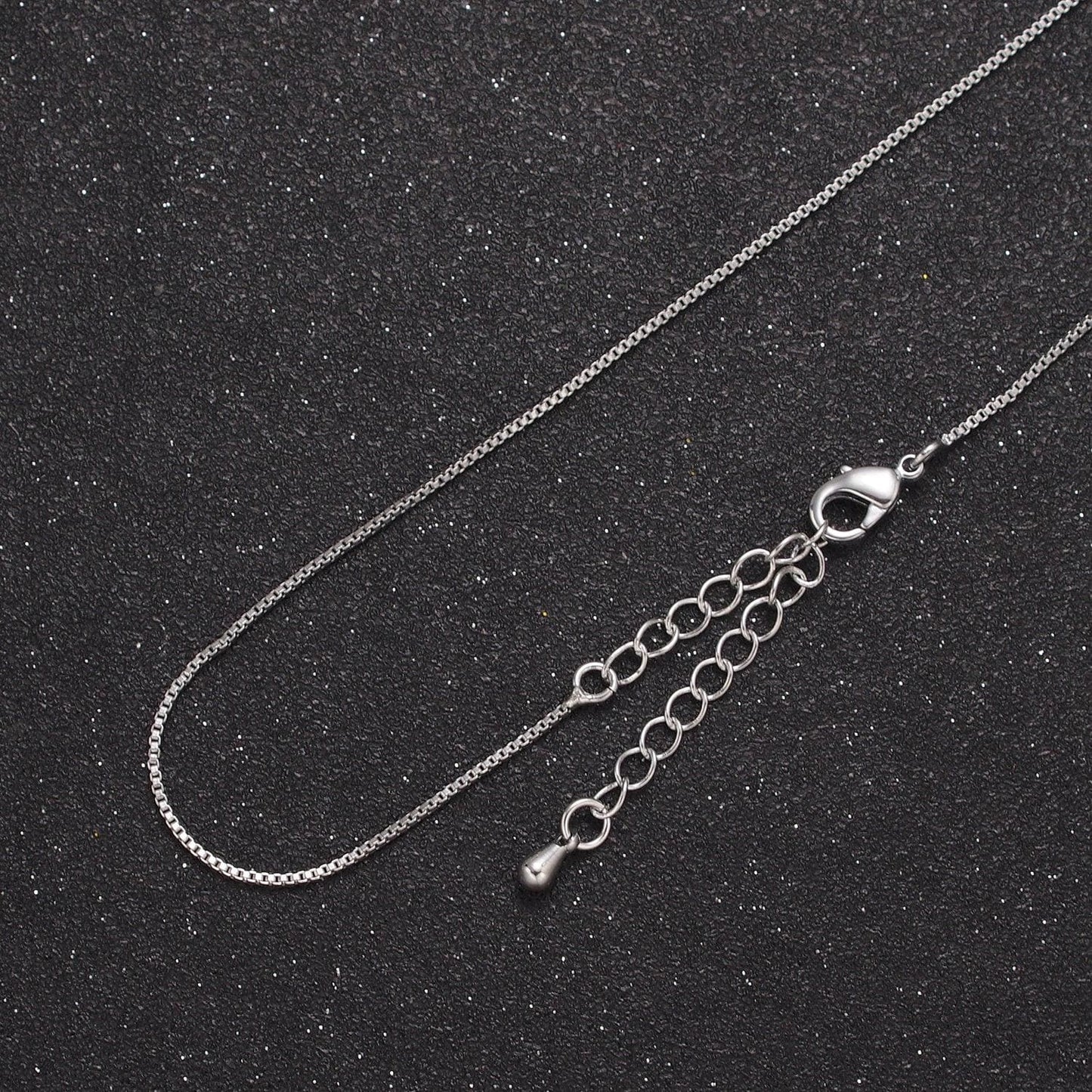 Wholesale 24k gf fine box gold chain necklace simple gold filled necklace thin plain women's necklace 15.5" + 2" extender women chain wa-795