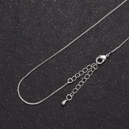 Wholesale 24k gf fine box gold chain necklace simple gold filled necklace thin plain women's necklace 15.5" + 2" extender women chain wa-795