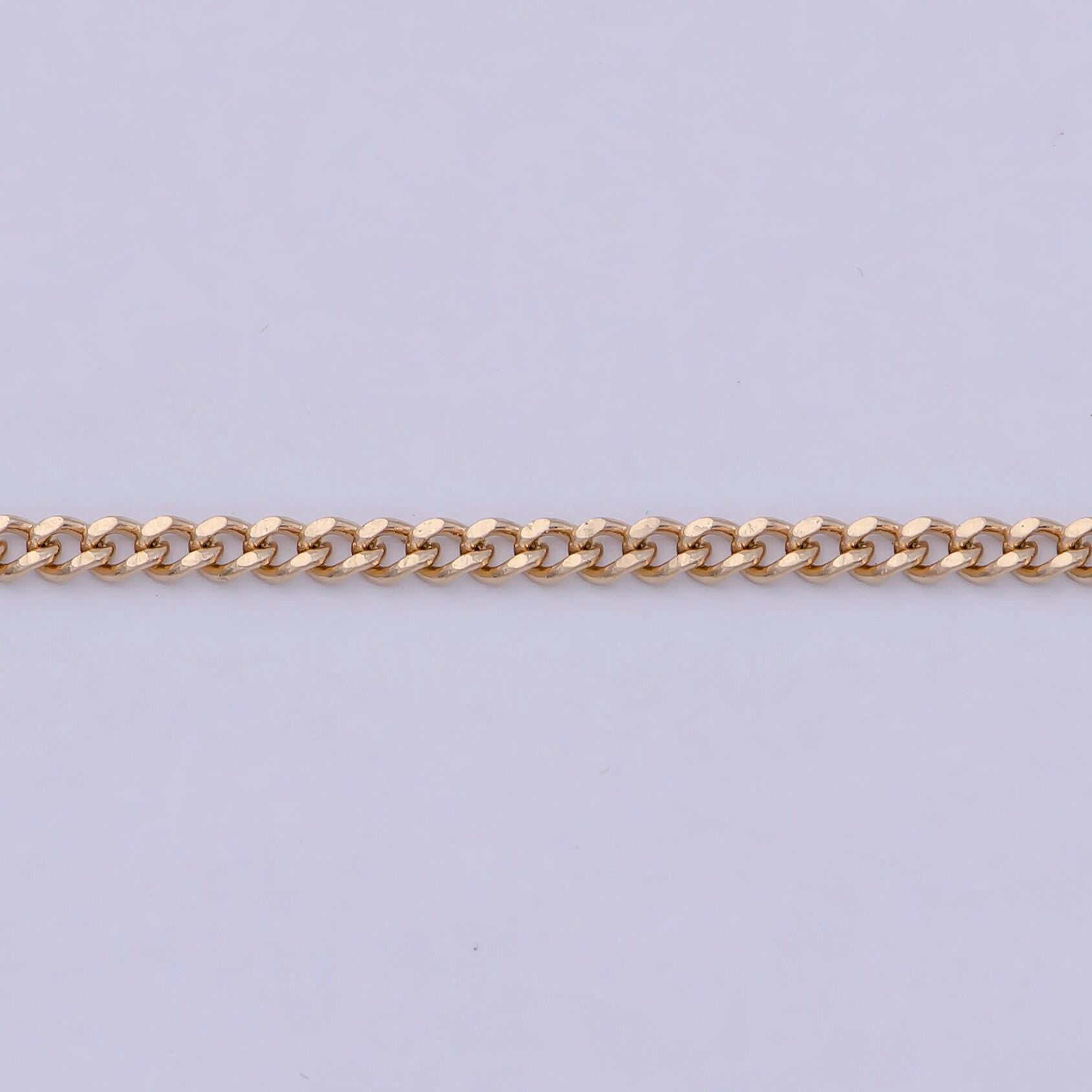 Thin gold, 18k gold plated chain, curb chain, cuban chain necklace, stacked gold chains, gold chain necklace for woman, cuban link wa-765