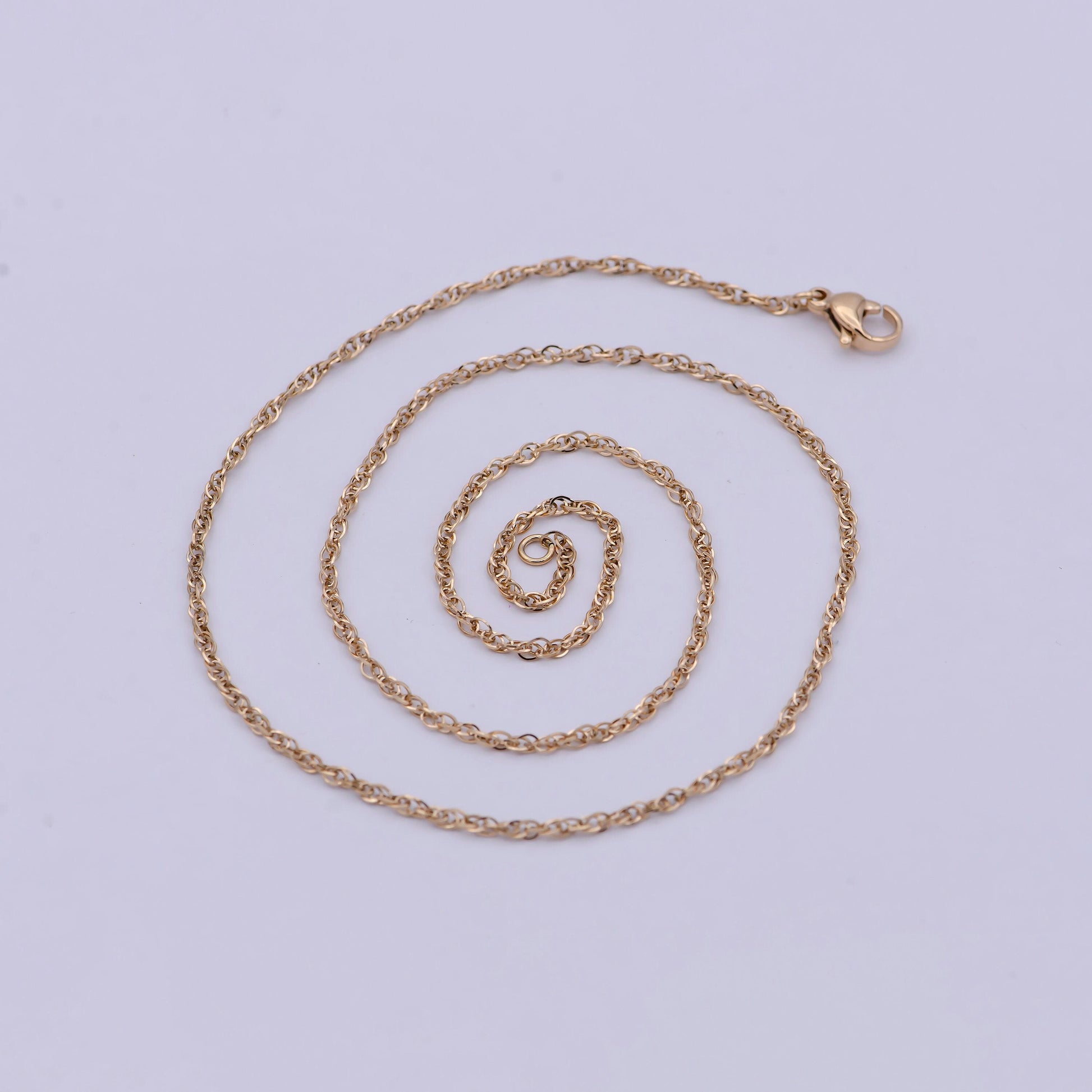 Gold cable link necklace simple gold necklace, layering chain and link gold chain for diy jewelry wa-763