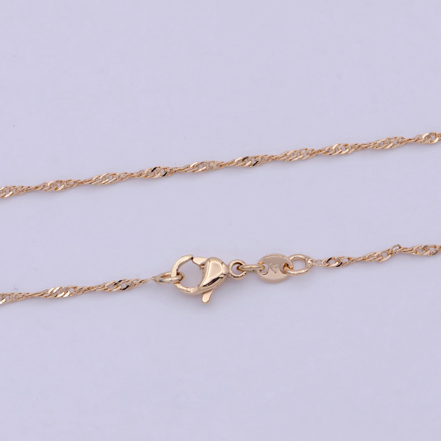 18k gold filled twisted singapore chain necklace, gold chain necklace layer dainty necklace wa-762